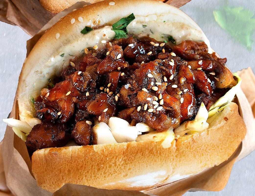 BBQ Chicken Bun Burger Koja Kitchen Rocklin